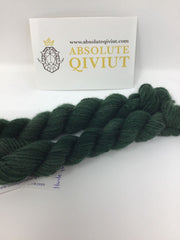 100% Qiviut yarn, 3 ply Hunter Green
